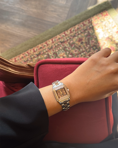 ساعه استيل انيقه مكس بني