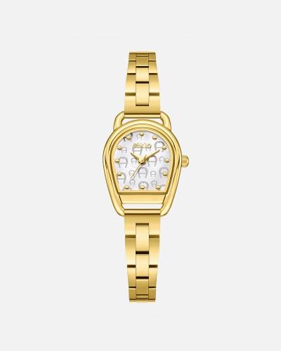 ساعة لعشّاق الأناقة الهادئة باللون الذهي