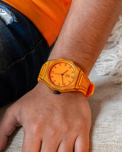 ساعة ربل 3D فايبر برتقالي