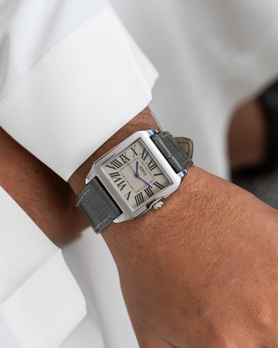 كلاسيك جلد فضي رصاصي