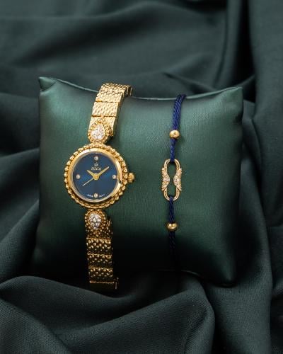 طقم تحفة زمنية باللون الذهبي