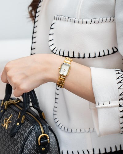 ساعه استيل دايموند ذهبي