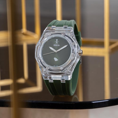 ساعة ربل باللون الاخضر