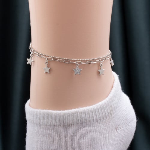 خلخال نسائي باللون الفضي