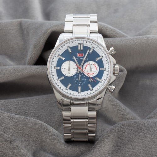 ساعة رجالية استيل باللون الفضي