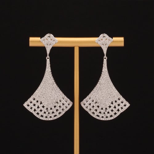 زوج أقراط السهرات المطلي