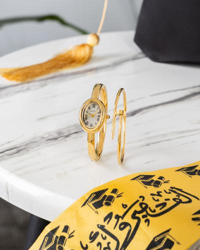 ساعة عصرية اطار ستيل لامع