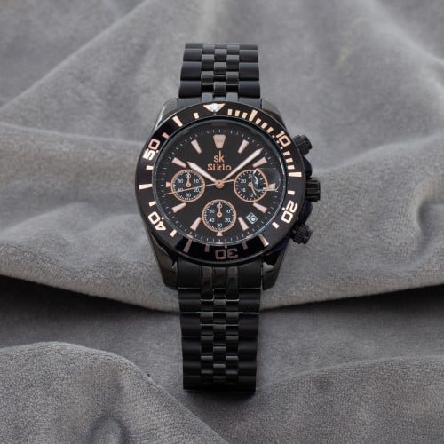 ساعة رجالية استيل باللون الاسود