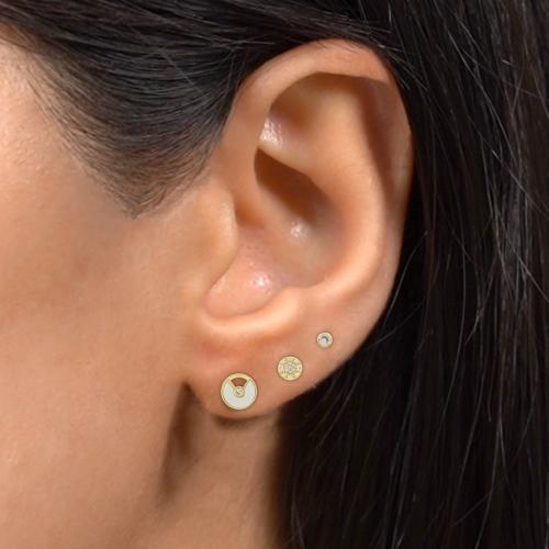 حلق نسائي 6 قطع تصميم متفرد ذهبي