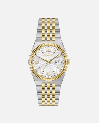 ساعة تكمل حضورك باللون المكس ابيض