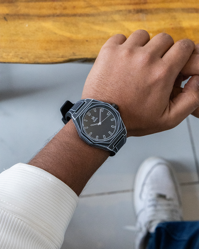 ساعة ربل 3D فايبر اسود