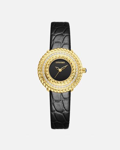 ساعة جلد بتصميم حرفي انيق