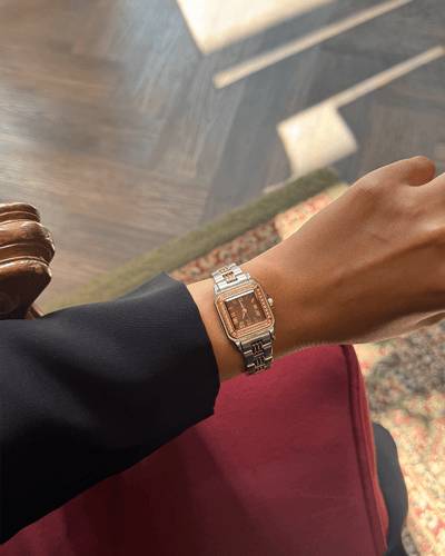 ساعه استيل انيقه مكس بني