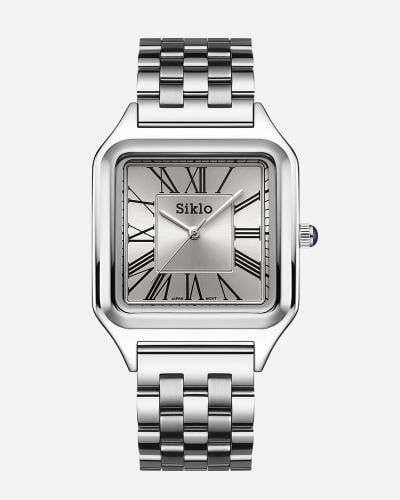 ساعة استيل كلاسيك فضي رصاصي