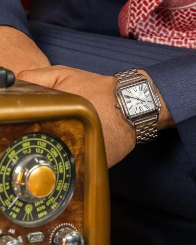 ساعة استيل كلاسيك فضي أبيض