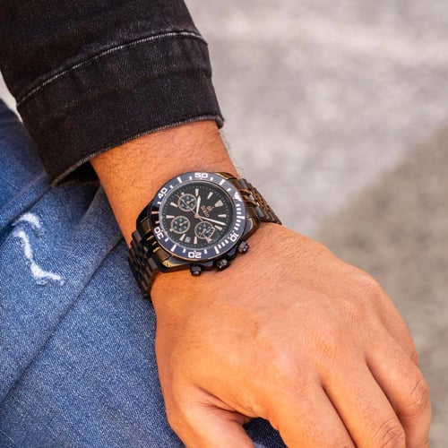 ساعة رجالية استيل باللون الاسود