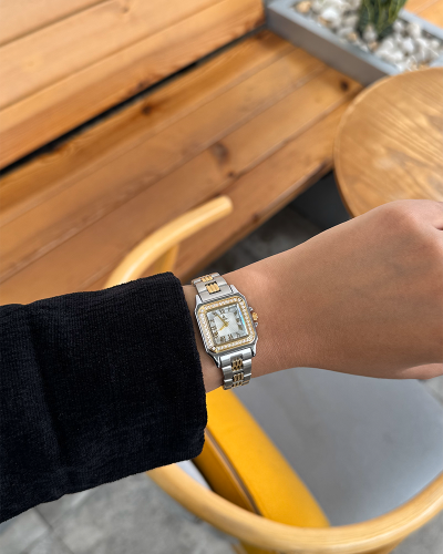 ساعه استيل انيقه مكس ذهبي