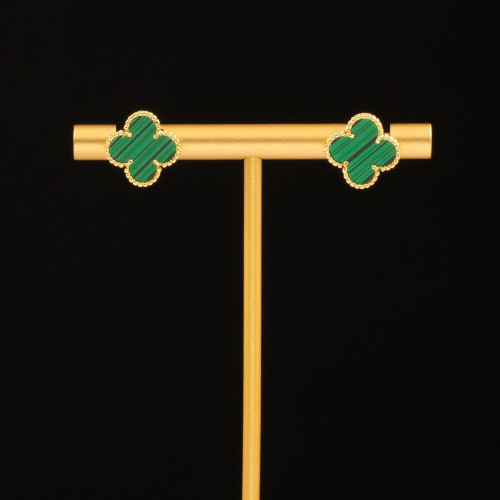 حلق نسائي تصميم صدفي اخضر