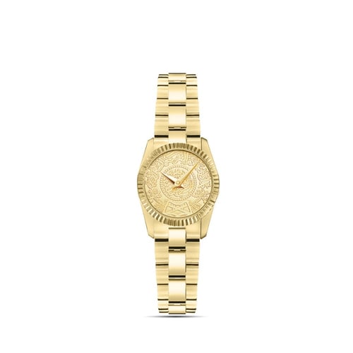 ساعة نسائية باللون الذهبي ميناء ذهبي