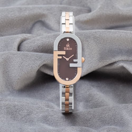 الساعة الاستيل النسائية ذات التفاصيل المميزة لإطلا...