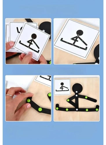 لعبة مطابقة وضعيات الجسم التعليمية