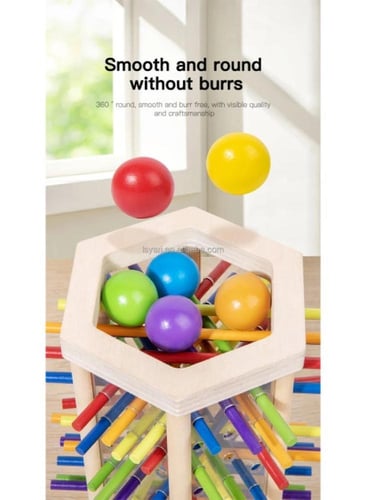 لعبة قطرة عصا مونتيسوري الخشبية - العصي الملونة وا...