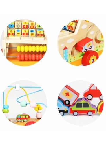 سيارة نشاط مونتيسوري خشبية