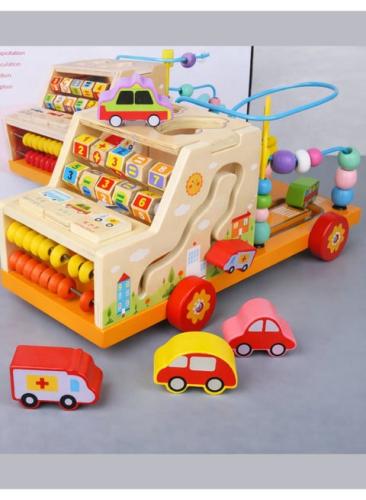 سيارة نشاط مونتيسوري خشبية