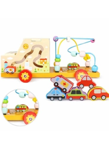 سيارة نشاط مونتيسوري خشبية