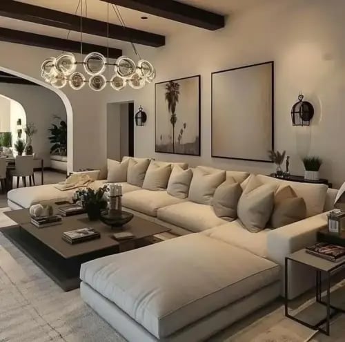 Modern sofa Libera Swedish wood - beige