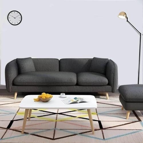Three-seat sofa MDF Thai and linen - gray