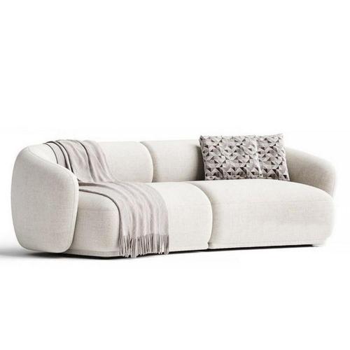 Three-seater sofa with Swedish wood and Chanel - gray
