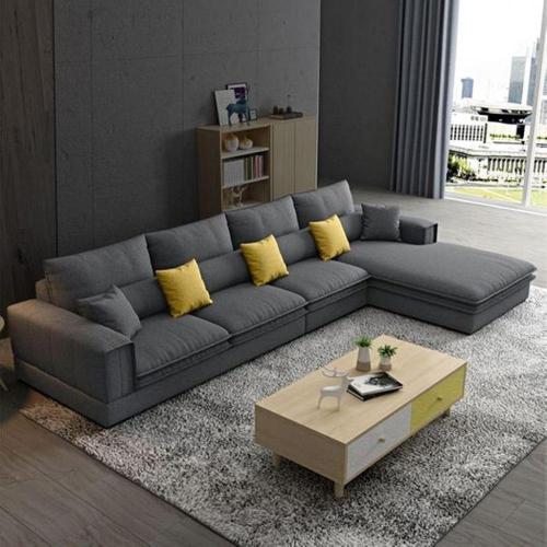 Swedish and linen corner sofa - gray