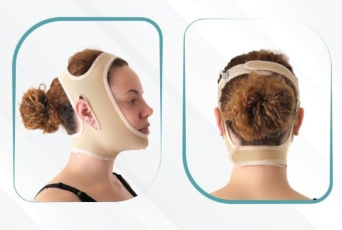 مشد وضمادة الوجه والعنق بعد عمليات شد الوجه وشفط ا...