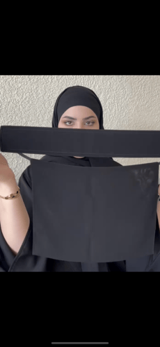 بكج 3 نقاب مشبك وسط قماش كوري