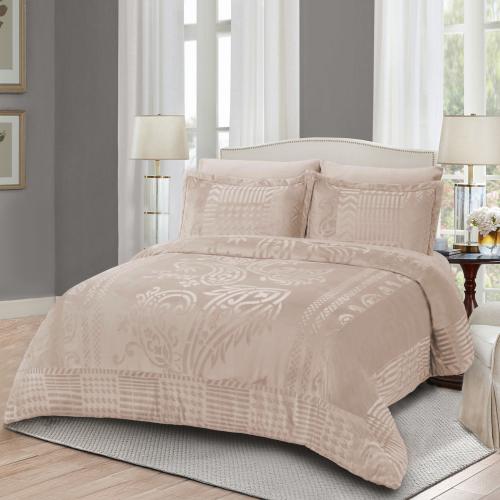 مفرش مزدوج مخمل - 7 قطع - سلسلة لامورا - بنفسجي جم...