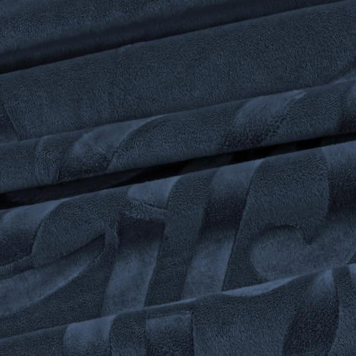 مفرش مفرد ونص مخمل - 5 قطع - سلسلة لامورا - أزرق د...