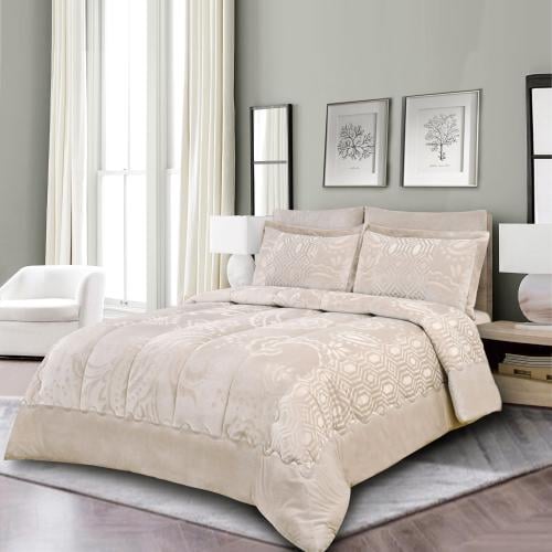 مفرش مفرد مخمل - 4 قطع - سلسلة نوفا - بنفسجي جملي