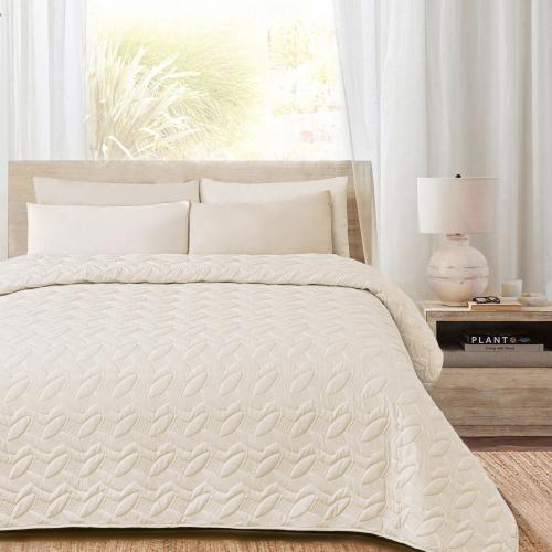 مفرش مضغوط قطن مزدوج - 4 قطع - سلسلة ألبيانا - كري...