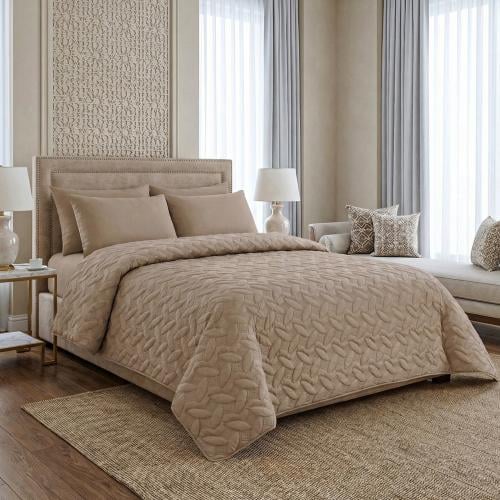 مفرش مضغوط مفرد - 3 قطع - سلسلة إلميرا - بني