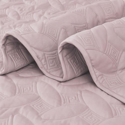 مفرش مضغوط مفرد - 3 قطع - سلسلة إلميرا - وردي بنفس...