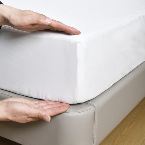 طقم شراشف قطن مفرد - 2 قطع - أبيض