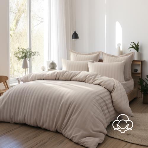 مفارش فندقي قطن مزدوج مع الحشوة القابلة للنزع - 9...