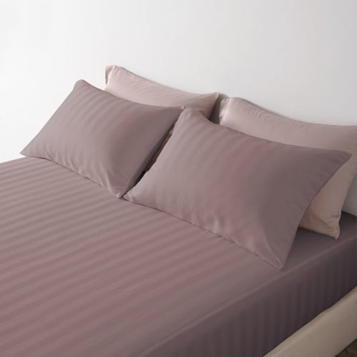 طقم شراشف فندقية مزدوج - 3 قطع - رمادي بنفسجي
