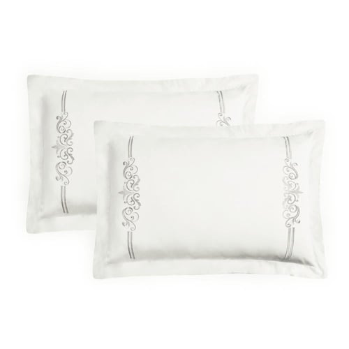 مفرش مزدوج مطرز - 9 قطع - سلسلة لورا - لون سكري