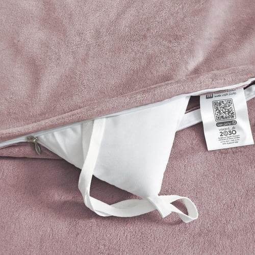 مفرش مزدوج مخمل - 7 قطع - سلسلة لامورا - رمادي بنف...