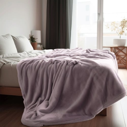 بطانية مخمل خفيفة نفر 230 × 170 - سلسلة رواء - بنف...