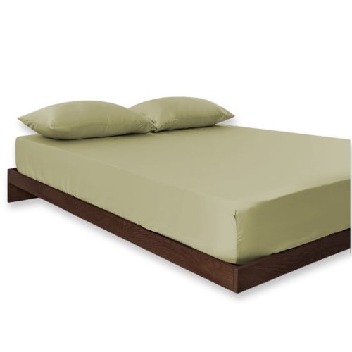 طقم شراشف قطن مفرد ونص - 3 قطع - أخضر فاتح