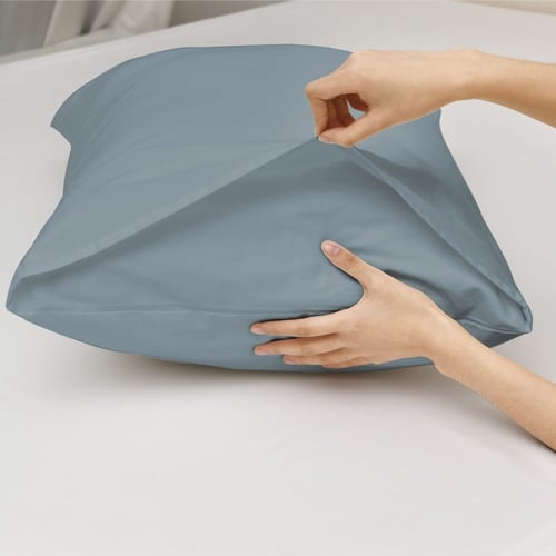 طقم شراشف قطن مفرد ونص - 3 قطع - أزرق بحيرة