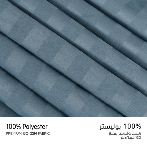 مفرش فندقي مفرد 5 قطعة - حشوة قابلة للنزع - أزرق ب...